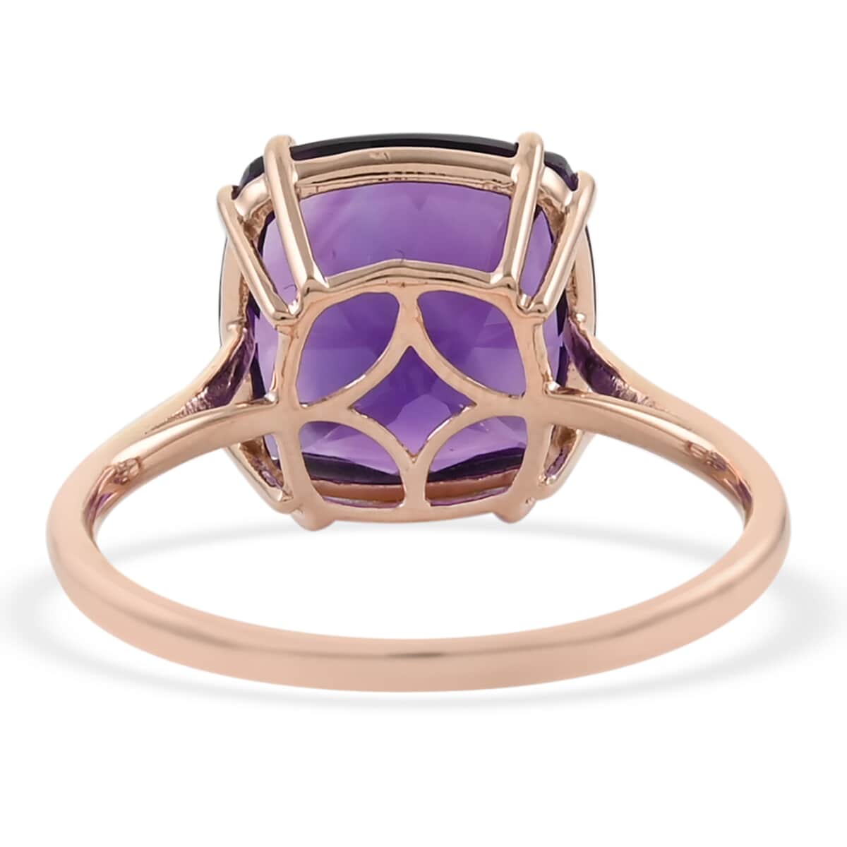 LUXORO 10K Rose Gold AAA Lusaka Amethyst Solitaire Ring (Size 7.0) 7.00 ctw image number 4