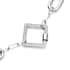 Diamond Shape Multi Charm Enhancer Paper Clip Necklace 18In with Simulated Diamonds in Rhodium Over Sterling Silver 0.80 ctw image number 3
