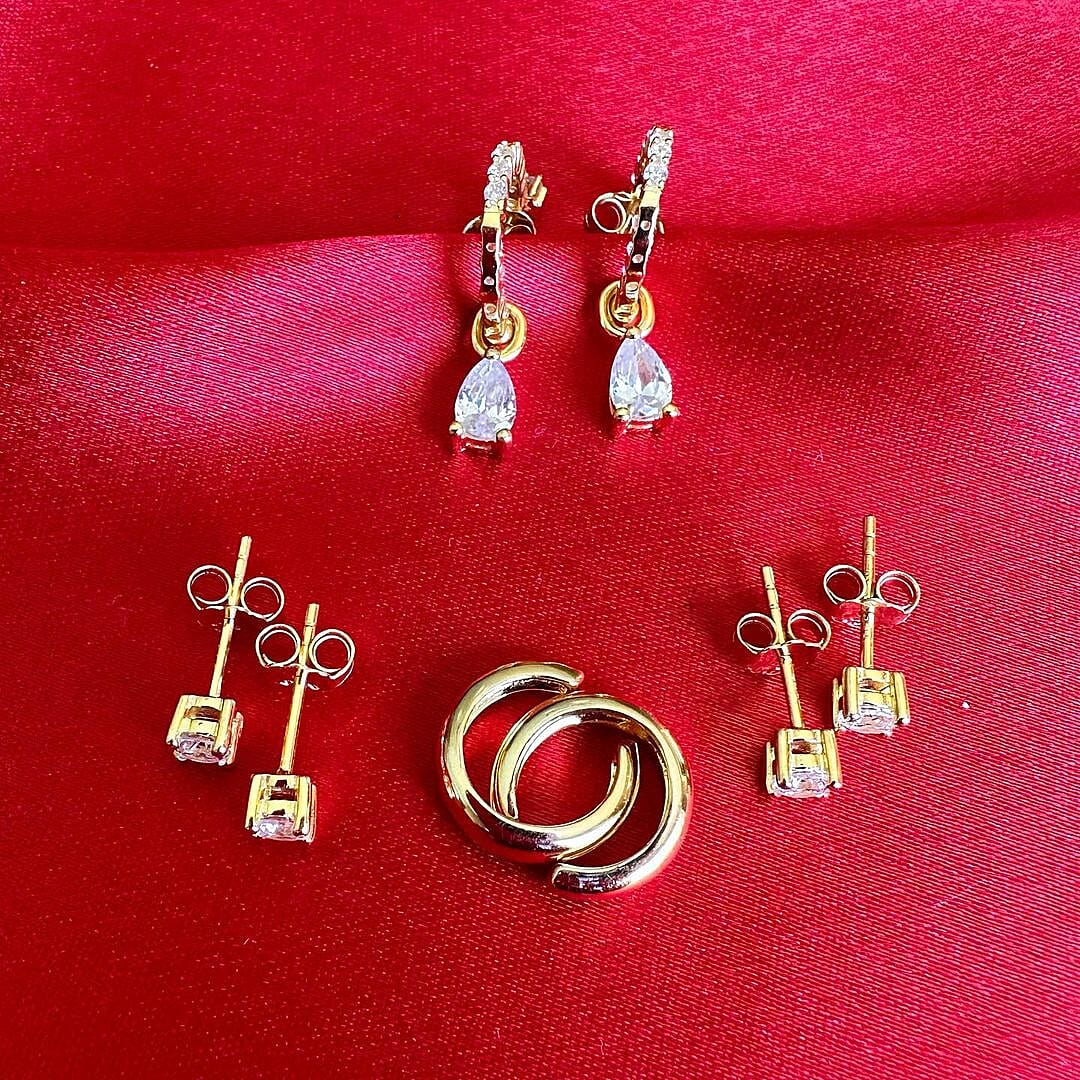 Mother's day jewelry Ear Party, Set of 5 Simulated Diamond