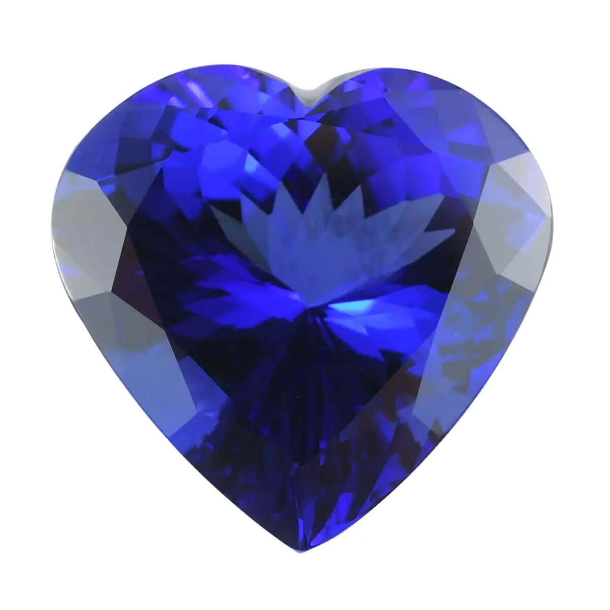 Certified & Appraised Flawless AAAA Vivid Tanzanite (Hrt 10.4X9.4 mm) 4.00 ctw image number 0