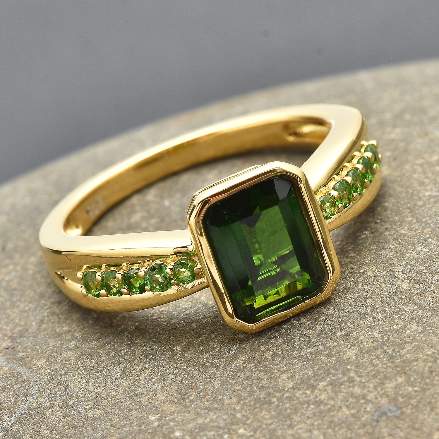 Chrome Diopside 1.90 ctw Ring in 14K YG Over Sterling Silver (Size 5.5)