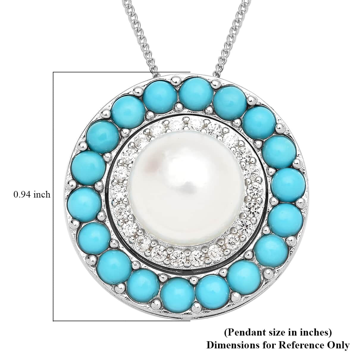 White Edison Pearl and Multi Gemstone Multi Way Wearable Pendant Necklace 18 Inches in Rhodium Over Sterling Silver 2.40 ctw image number 6