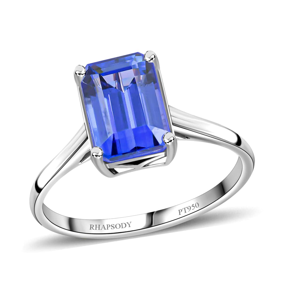 Rhapsody 950 Platinum AAAA Tanzanite Solitaire Ring (Size 10.0) 4.50 Grams 4.25 ctw image number 0