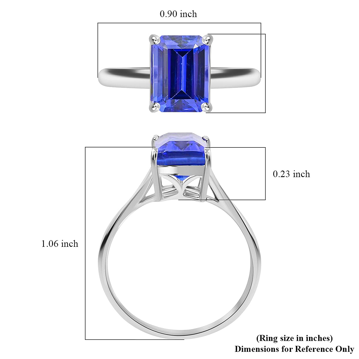 Rhapsody 950 Platinum AAAA Tanzanite Solitaire Ring (Size 10.0) 4.50 Grams 4.25 ctw