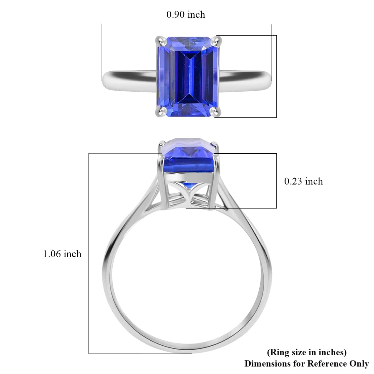 Rhapsody 950 Platinum AAAA Tanzanite Solitaire Ring (Size 10.0) 4.50 Grams 4.25 ctw image number 5