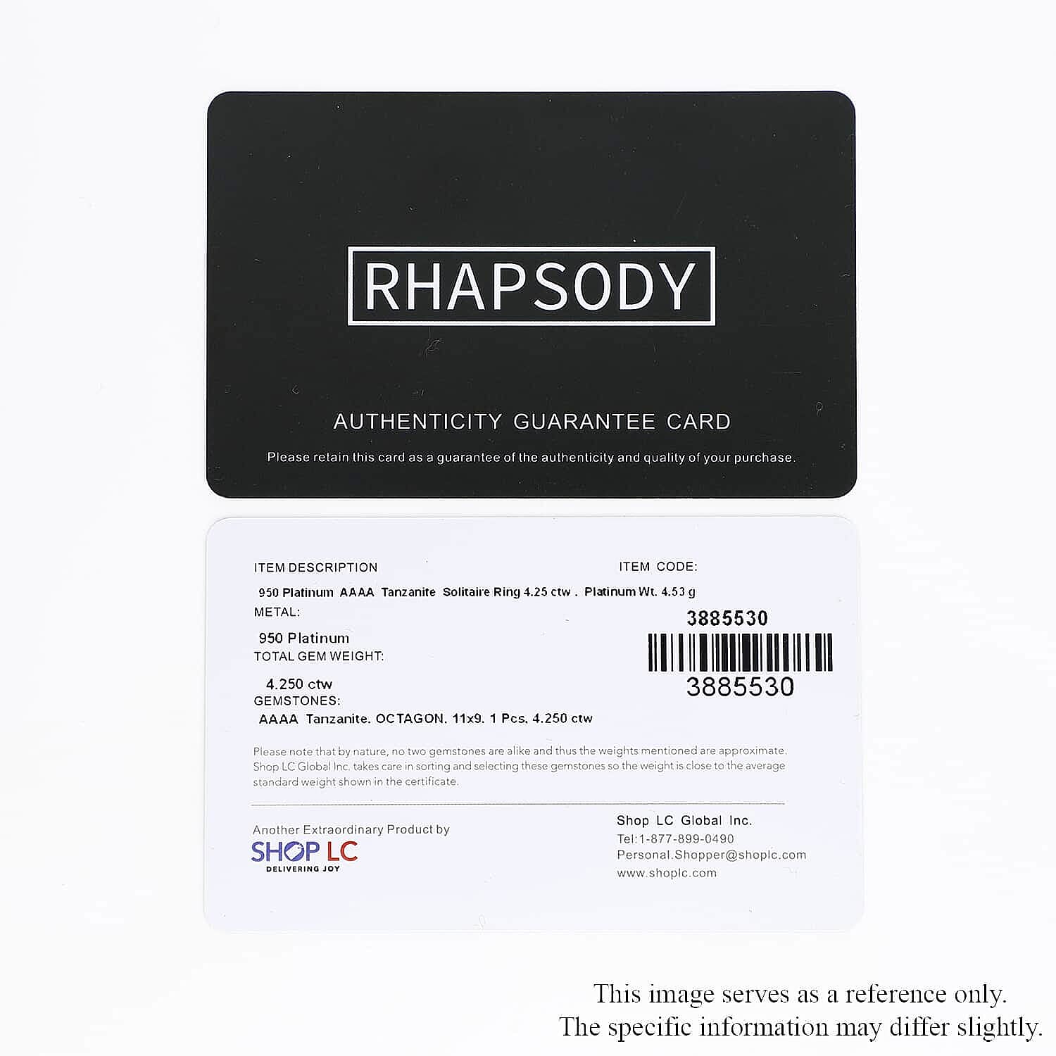 Rhapsody 950 Platinum AAAA Tanzanite Solitaire Ring (Size 10.0) 4.50 Grams 4.25 ctw