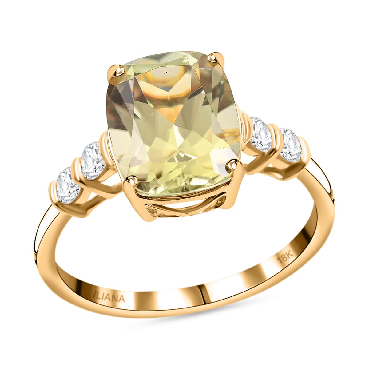 DOORBUSTER ILIANA 18K Yellow Gold AAA Turkizite and Diamond G-H SI Ring 2.80 Grams 3.70 ctw image number 0