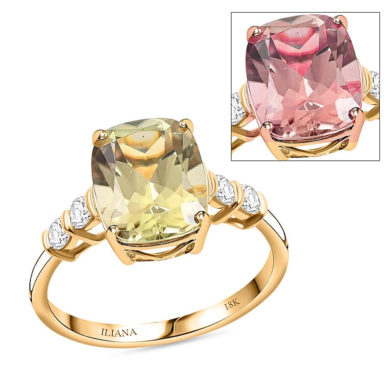 Iliana 18K Yellow Gold AAA Turkizite and G-H SI Diamond Ring (Size 6.0) 3.70 ctw