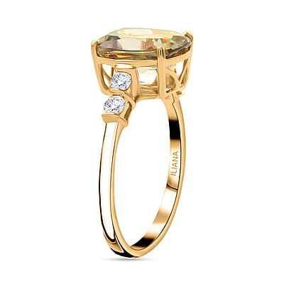 Iliana 18K Yellow Gold AAA Turkizite and G-H SI Diamond Ring (Size 6.0) 3.70 ctw