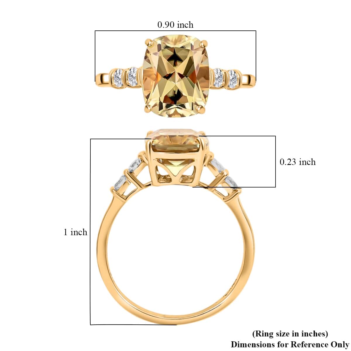 Iliana 18K Yellow Gold AAA Turkizite and G-H SI Diamond Ring (Size 6.0) 3.70 ctw image number 5