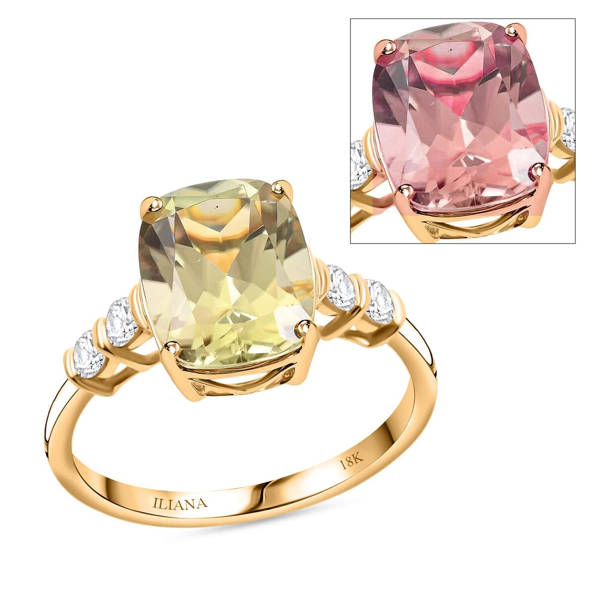 Iliana 18K Yellow Gold AAA Turkizite and G-H SI Diamond Ring (Size 7.0) 3.70 ctw image number 0