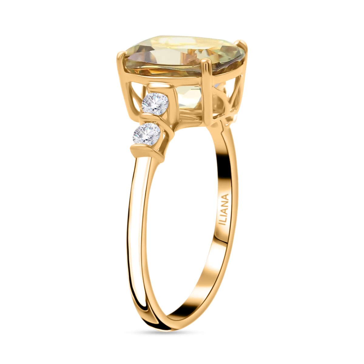 Iliana 18K Yellow Gold AAA Turkizite and G-H SI Diamond Ring (Size 7.0) 3.70 ctw image number 3