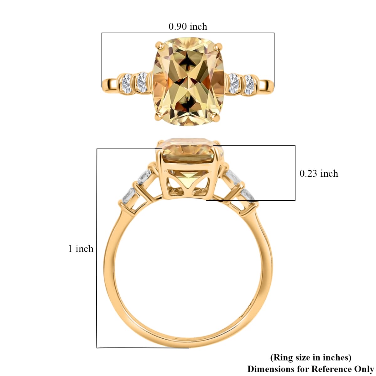 Iliana 18K Yellow Gold AAA Turkizite and G-H SI Diamond Ring (Size 7.0) 3.70 ctw image number 5