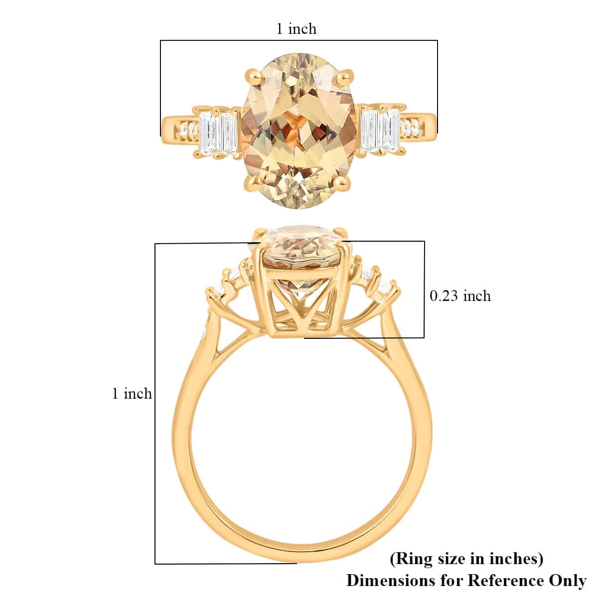 Iliana 18K Yellow Gold AAA Turkizite and G-H SI Diamond Ring (Size 8.0) 3.75 ctw image number 5