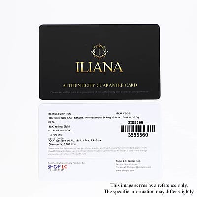 Iliana 18K Yellow Gold AAA Turkizite and G-H SI Diamond Ring (Size 8.0) 3.75 ctw