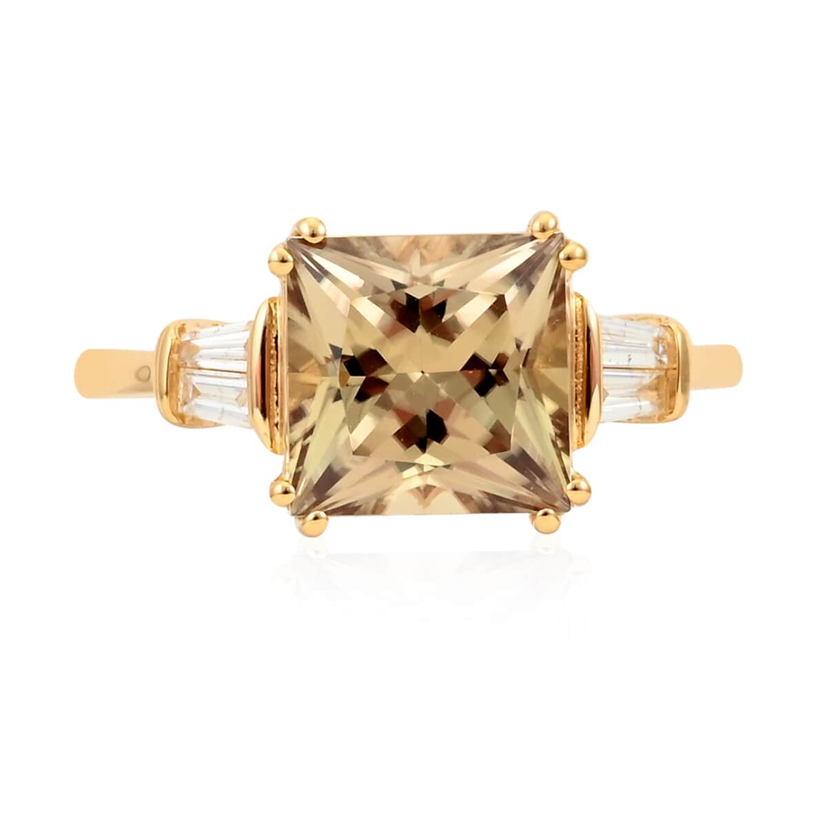 ILIANA 18K Yellow Gold AAA Turkizite and G-H SI Diamond Ring (Size 6.0) 3.50 Grams 3.25 ctw image number 0