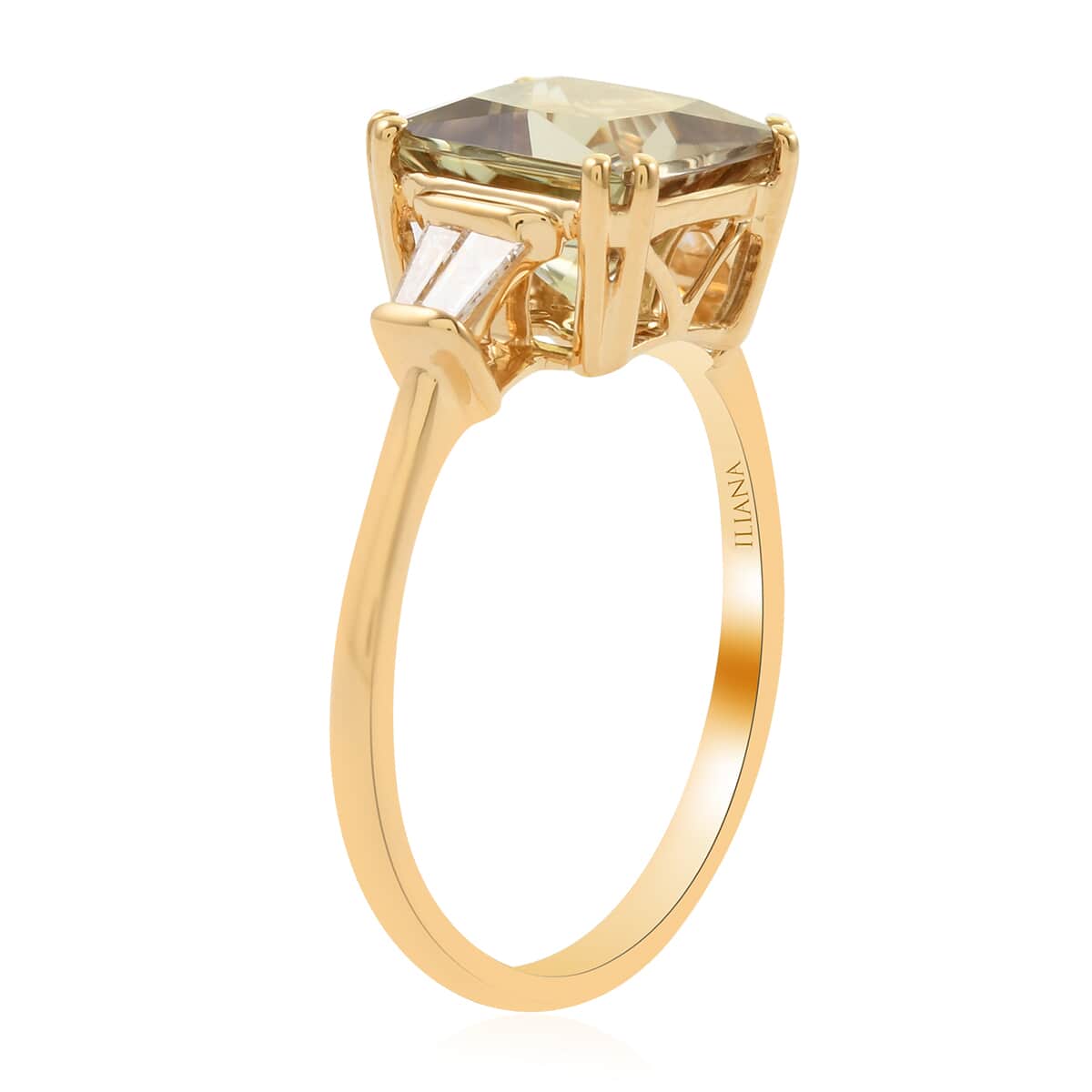 ILIANA 18K Yellow Gold AAA Turkizite and G-H SI Diamond Ring (Size 6.0) 3.50 Grams 3.25 ctw image number 3