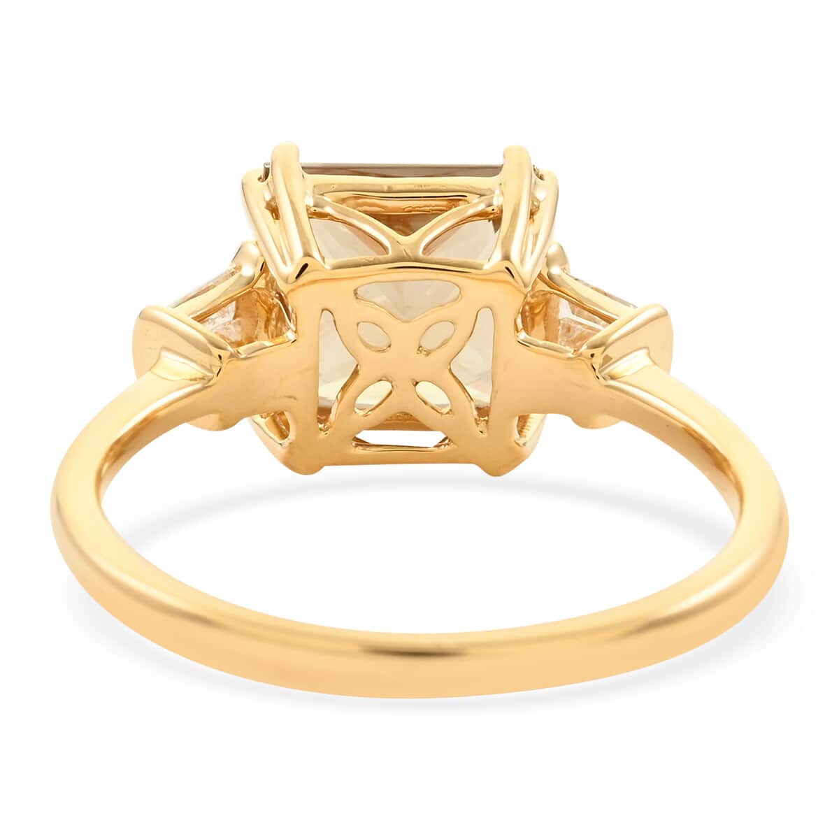 ILIANA 18K Yellow Gold AAA Turkizite and G-H SI Diamond Ring (Size 6.0) 3.50 Grams 3.25 ctw image number 4