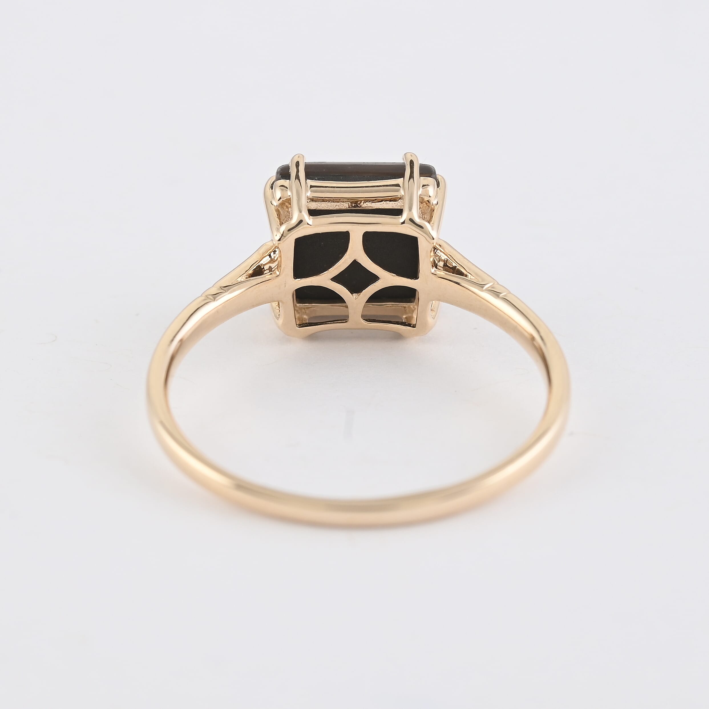 Luxoro AAA Canadian Ammolite Solitaire Ring | Certified Ammolite Ring | 10K Yellow Gold Ring | Gold Solitaire Ring | Wedding Ring