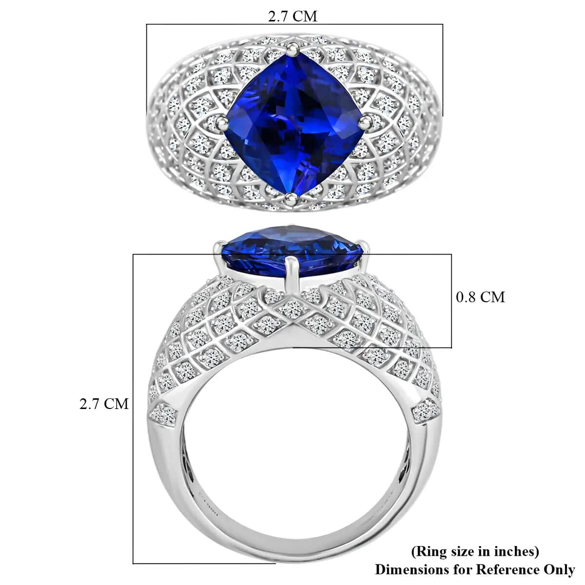 RHAPSODY 950 Platinum AAAA Tanzanite and Diamond E-F VS Ring 14.30 Grams 6.40 ctw image number 5