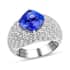 Rhapsody 950 Platinum AAAA Tanzanite and E-F VS Diamond Halo Ring (Size 10.0) 8.65 Grams 4.50 ctw image number 0