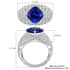 Rhapsody 950 Platinum AAAA Tanzanite and E-F VS Diamond Halo Ring (Size 10.0) 8.65 Grams 4.50 ctw image number 5