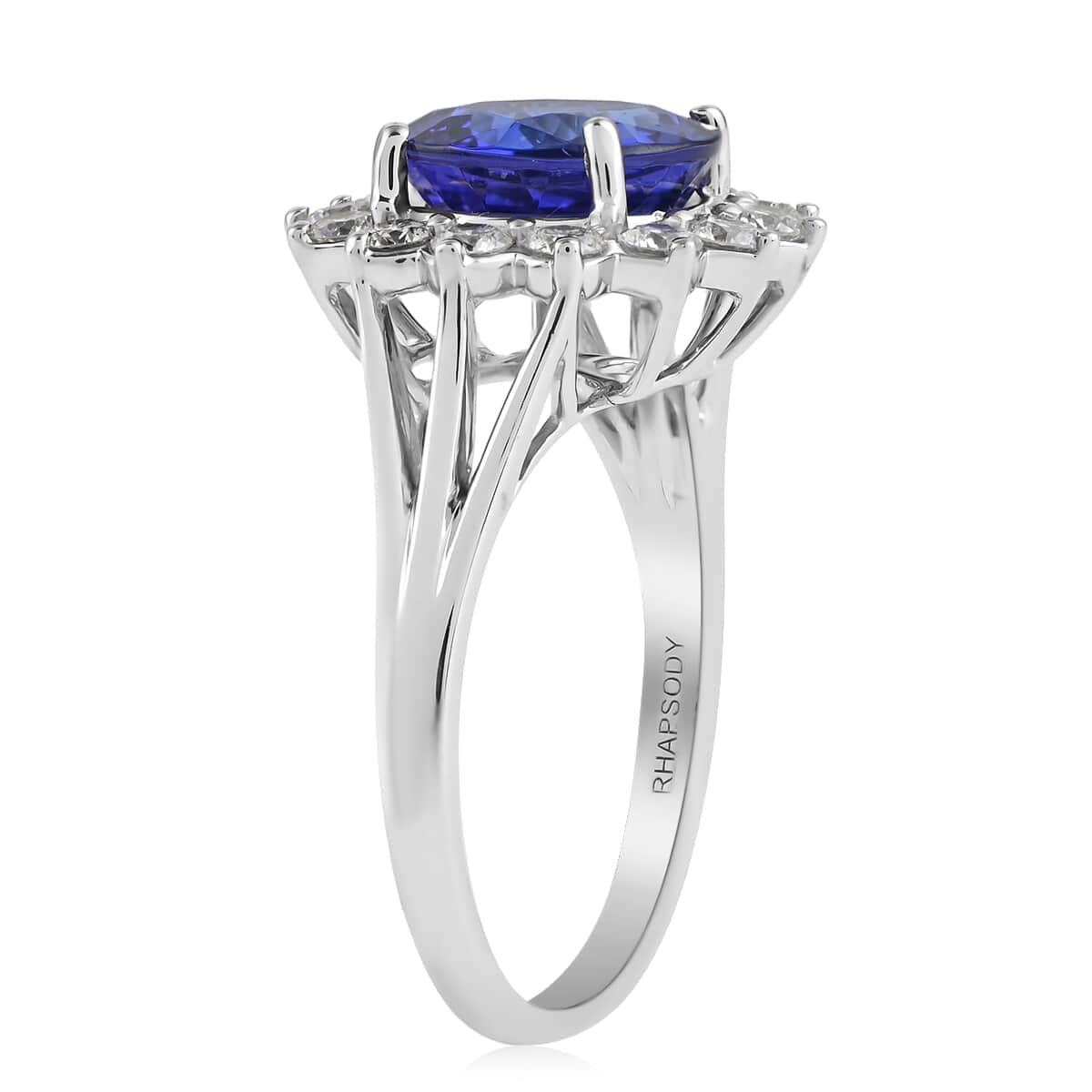 RHAPSODY 950 Platinum AAAA Tanzanite and Diamond E-F VS Ring 8.31 Grams 5.40 ctw image number 3