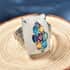 White Jade and Multi Gemstone Art Deco Pattern Ring in Rhodium Over Sterling Silver (Size 9.0) 28.15 ctw image number 1