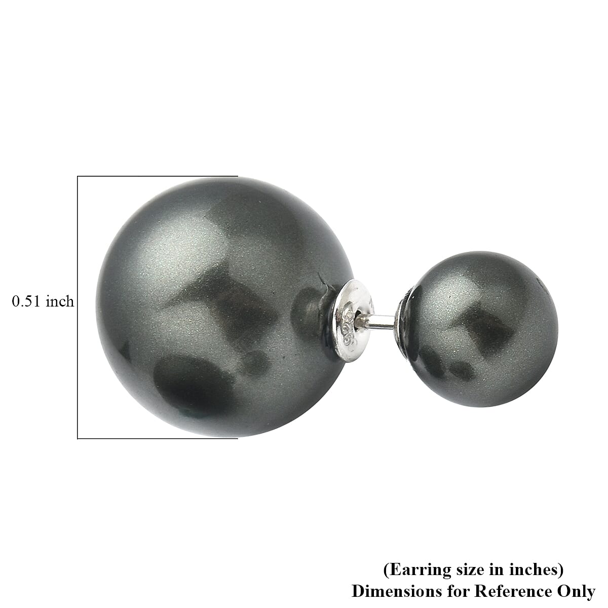Peacock Shell Pearl Stud Earrings in Rhodium Over Sterling Silver