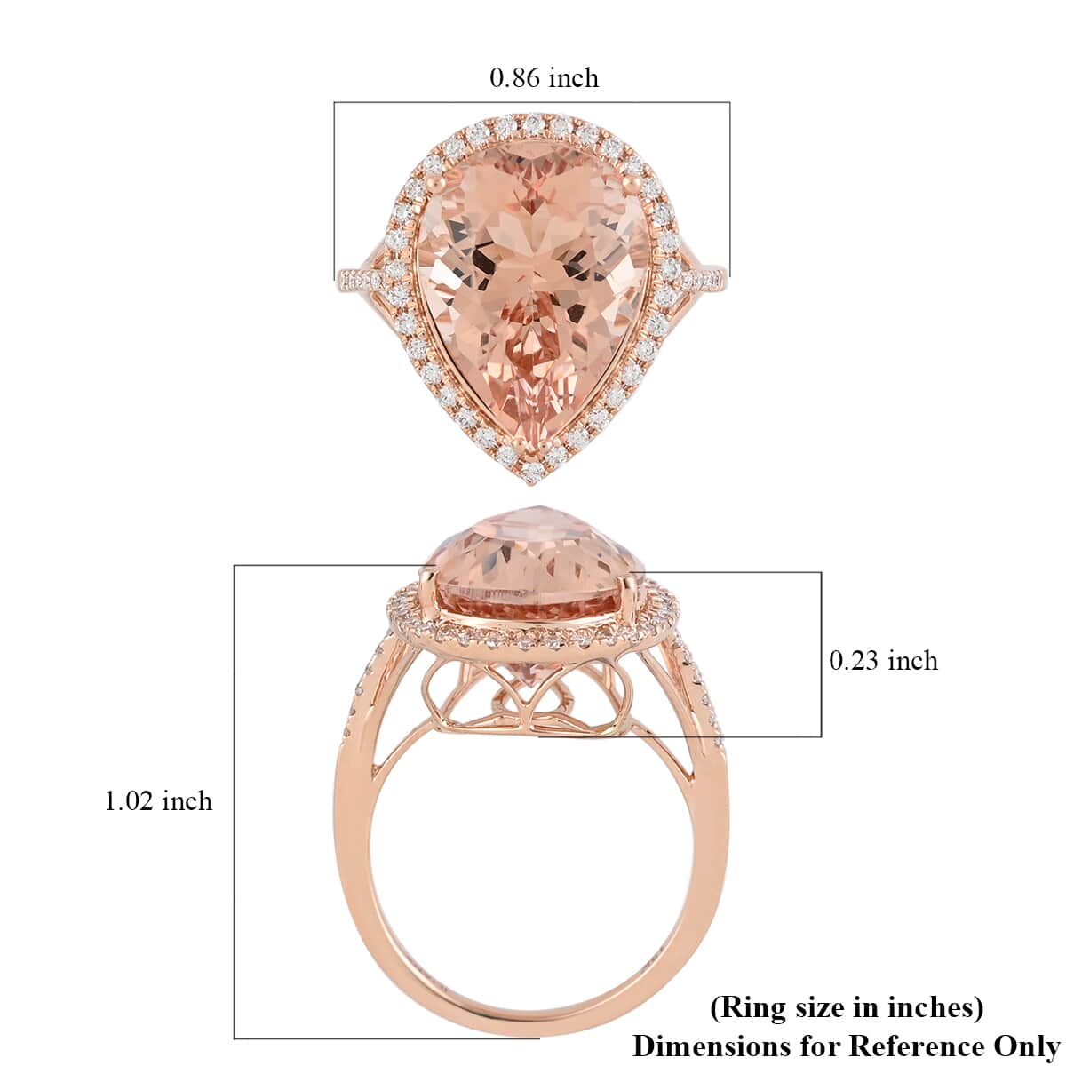 Certified Iliana 18K Rose Gold AAA Marropino Morganite and G-H SI Diamond Ring (Size 7.0) 4.40 Grams 8.00 ctw image number 5