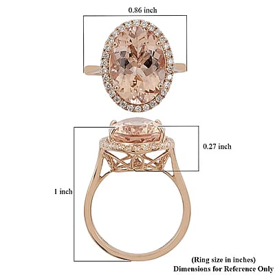  Iliana AAA Marropino Morganite and G-H SI Diamond 5.70 ctw Halo Ring in 18K Rose Gold (Size 6.0) 3.50 Grams