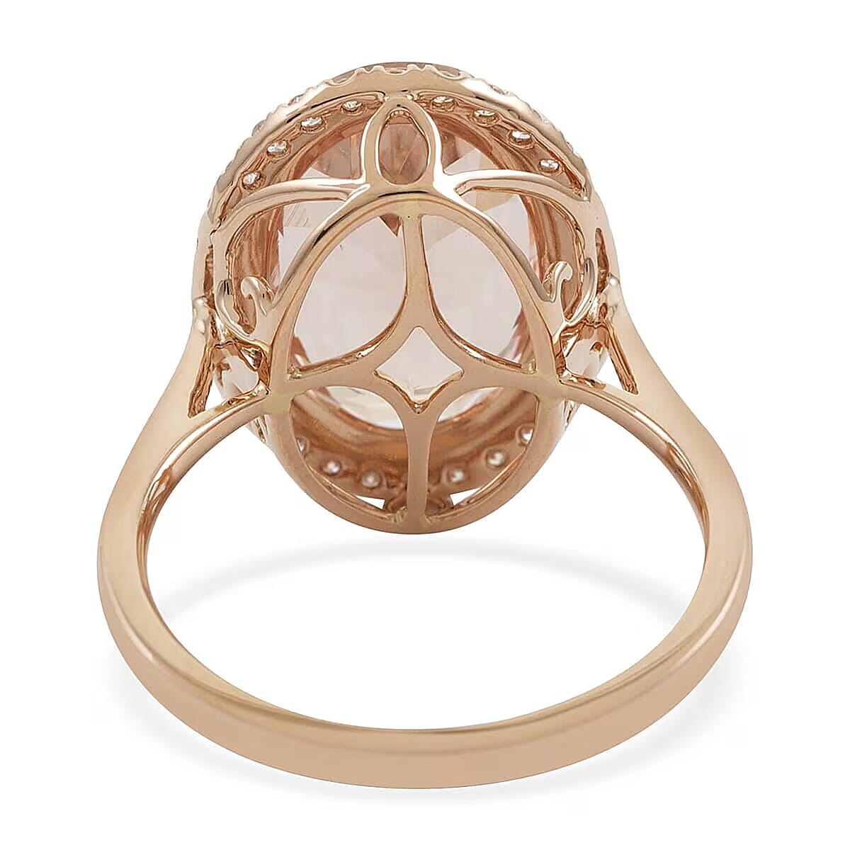  Iliana AAA Marropino Morganite and G-H SI Diamond 5.70 ctw Halo Ring in 18K Rose Gold (Size 6.0) 3.50 Grams image number 6