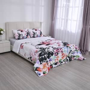 Homesmart Pink Floral 3D Digital Print Pattern Microfiber Comforter and Pillow Cover - Queen, Best Comforter Sets, Bed Comforters, Comforter Set for Bedroom