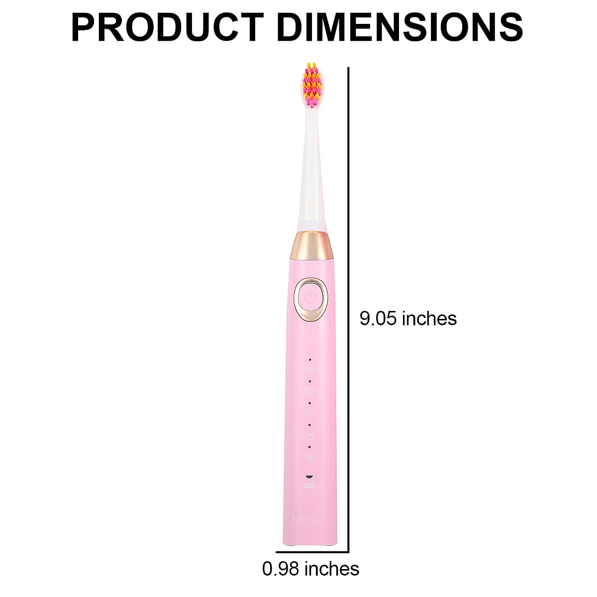 Fairywill Sonic Electric Vibration Toothbrush in Pink with 8 Replacement Heads, USB and Travel Case image number 3