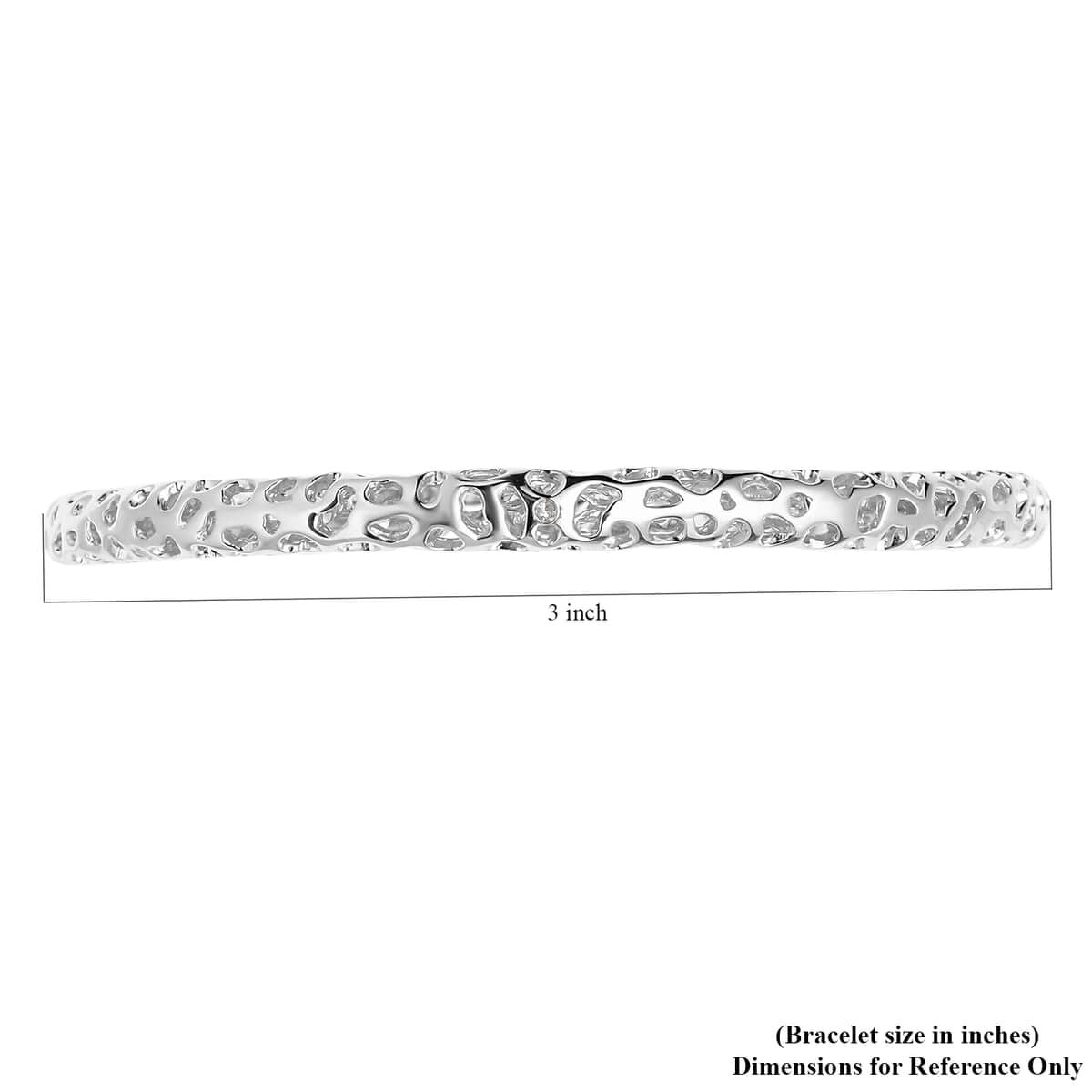 RACHEL GALLEY Allegro Collection Diamond Accent Bangle Bracelet in Rhodium Over Sterling Silver (6.50 In) image number 4