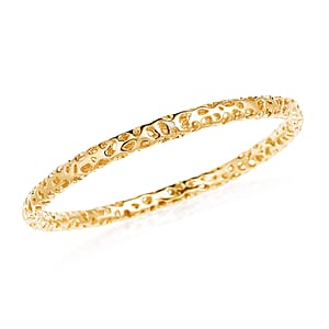 RACHEL GALLEY Allegro Collection Diamond Accent Bangle Bracelet in 14K Yellow Gold Over Sterling Silver (7.25 In)