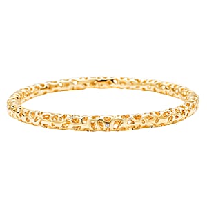 RACHEL GALLEY Allegro Collection Diamond Accent Bangle Bracelet in 14K Yellow Gold Over Sterling Silver (7.25 In)
