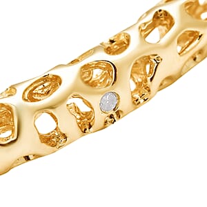 RACHEL GALLEY Allegro Collection Diamond Accent Bangle Bracelet in 14K Yellow Gold Over Sterling Silver (7.25 In)