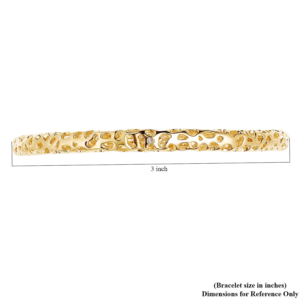 RACHEL GALLEY Allegro Collection Diamond Accent Bangle Bracelet in 14K Yellow Gold Over Sterling Silver (7.25 In) image number 4