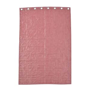 Set of 2 Pink Embroidered Polyester Curtains with 8 Metal Grommets, Handwash Grommets Curtains Set For Door and Windows