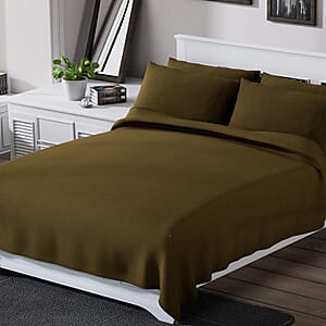 Homesmart Olive Green Solid 6pcs Microfiber Sheet Set - Queen, Bed Sheets, Fitted Sheet, Bed Sheet Set, Microfiber Sheets