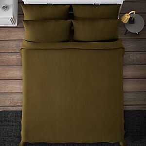 Homesmart Olive Green Solid 6pcs Microfiber Sheet Set - Queen, Bed Sheets, Fitted Sheet, Bed Sheet Set, Microfiber Sheets