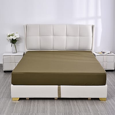Homesmart Olive Green Solid 6pcs Microfiber Sheet Set - Queen, Bed Sheets, Fitted Sheet, Bed Sheet Set, Microfiber Sheets