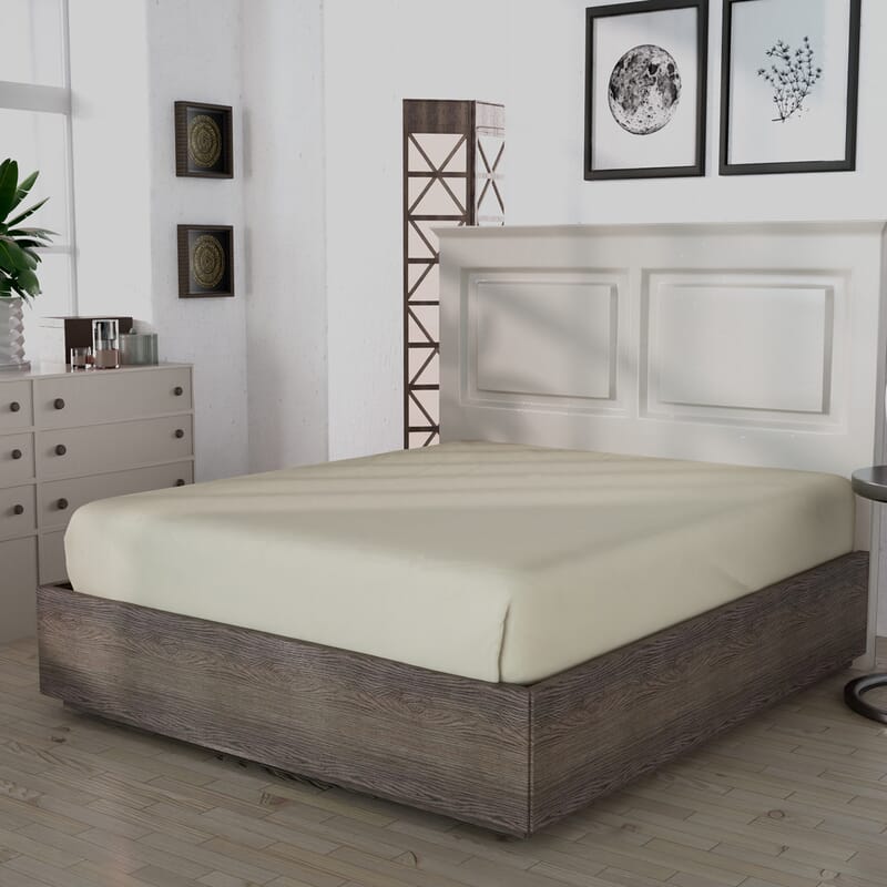 Homesmart Beige Embossed 6pcs Polyester Sheet Set - Queen, Bed Sheets, Fitted Sheet, Bed Sheet Set, Microfiber Sheets