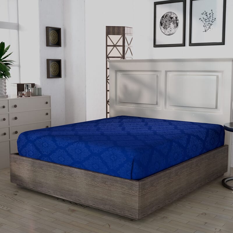 Homesmart Blue Polyester Embossed 6pcs Sheet Set - Full