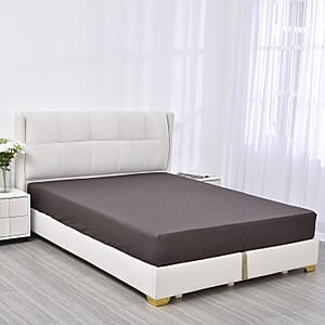 Homesmart Brown Embossed 6pcs Polyester Sheet Set - Queen, Bed Sheets, Fitted Sheet, Bed Sheet Set, Microfiber Sheets