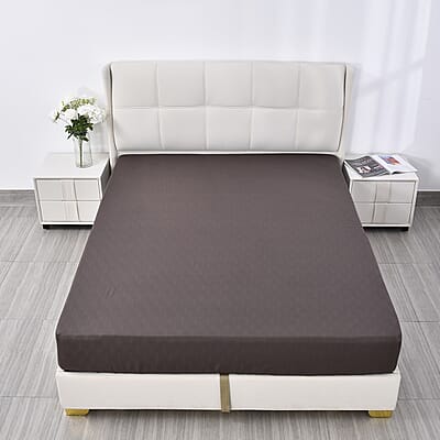 Homesmart Brown Embossed 6pcs Polyester Sheet Set - Queen, Bed Sheets, Fitted Sheet, Bed Sheet Set, Microfiber Sheets