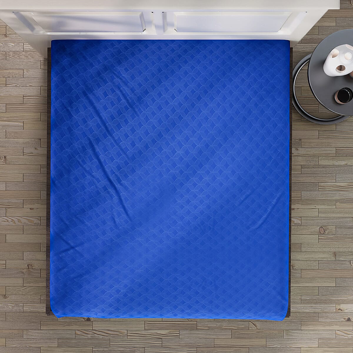 Homesmart Classic Blue Embossed 6pcs Polyester Sheet Set - King , Bed Sheets , Fitted Sheet , Bed Sheet Set , Microfiber Sheets image number 6