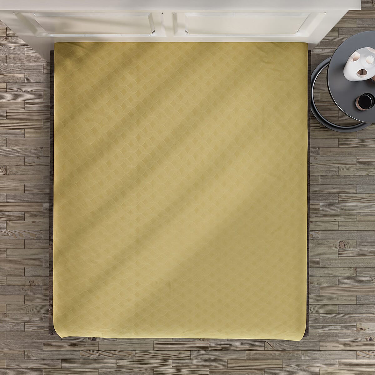 Homesmart Light Green Embossed 6pcs Polyester Sheet Set - Queen, Bed Sheets, Fitted Sheet, Bed Sheet Set, Microfiber Sheets image number 6