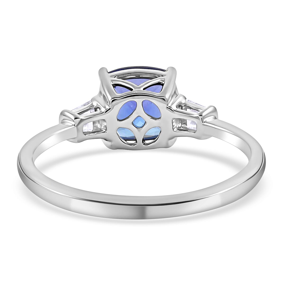 Rhapsody 950 Platinum AAAA Tanzanite and E-F VS Diamond Ring (Size 10.0) 5.15 Grams 2.70 ctw